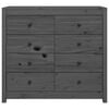 vidaXL Side Cabinet Grey 100x40x90 cm Solid Wood Pine
