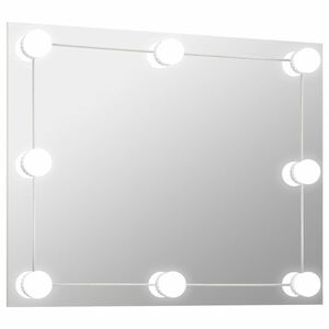 vidaXL Wall Frameless Mirror with LED Lights Rectangular Glass