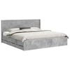 vidaXL Bed Frame with Storage and Headboard Concrete Grey 200 x 200 cm