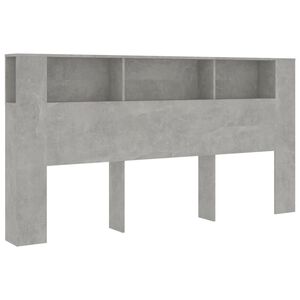 vidaXL Headboard Cabinet Concrete Grey 200x18.5x104.5 cm