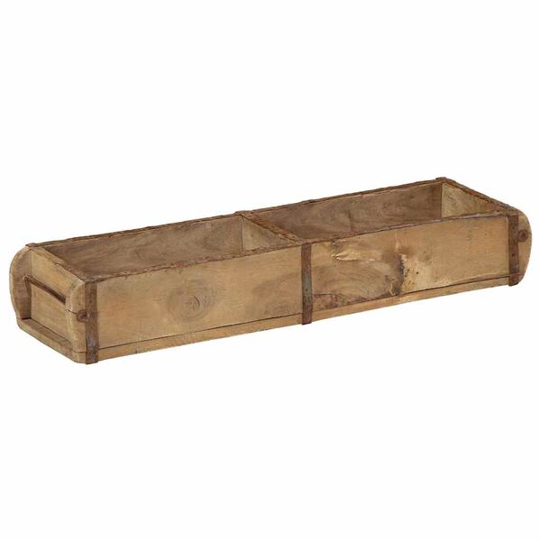 vidaXL Tray with Storage Brown 57 x 15 x 9 cm Solid Reclaim Wood