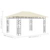 vidaXL Gazebo with Mosquito Net 4x3x2.73 m Cream 180 g/m²