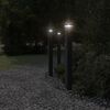 vidaXL Outdoor Floor Lamps with Sensors 3pcs Black 110 cm Aluminium