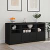 vidaXL Sideboard with LED Lights Black 142.5x37x67 cm
