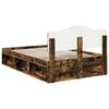 vidaXL Bed Frame Smoked Oak 120 x 190 cm Solid Pine Wood