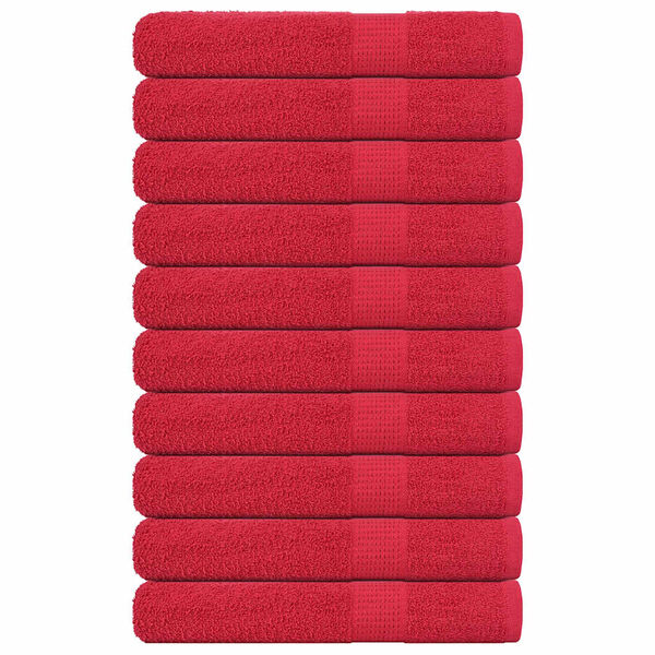 vidaXL Towels 10 pcs "FROGN" Red 100x200 cm 100% Cotton