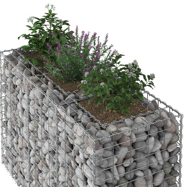 vidaXL Gabion Raised Bed Silver 130 x 50 x 80 cm Galvanised Steel