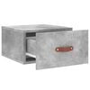 vidaXL Wall-mounted Bedside Cabinet Concrete Grey 35x35x20 cm