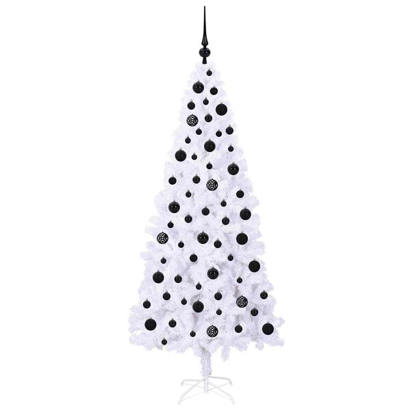 vidaXL Artificial Christmas Tree with Stand White 180 cm PVC and Steel