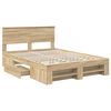 vidaXL Bed Frame Sonoma Oak 140 x 200 cm Engineered Wood