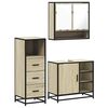 vidaXL 3 Piece Bathroom Furniture Set Sonoma Oak Engineered Wood