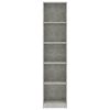 vidaXL 5-Tier Book Cabinet Concrete Grey 40x24x175 cm Engineered Wood