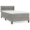 vidaXL Box Spring Bed with Mattress Light Grey 90x190 cm Velvet
