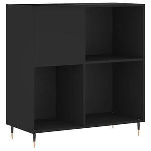 vidaXL Record Cabinet Black 84,5x38x89 cm Engineered Wood
