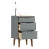 vidaXL Bedside Cabinet MOLDE Grey 40x35x65 cm Solid Wood Pine