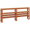 vidaXL Bed Frame with Headboard Wax Brown 200 x 200 cm Solid Pine Wood