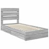 vidaXL Storage Bed with Drawer Grey Sonoma 75 x 190 cm Engineered Wood