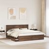 vidaXL Bed Frame with Drawer Brown Oak 200 x 200 cm Engineer Wood