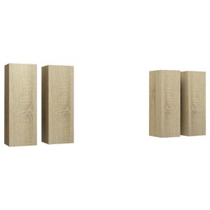 vidaXL 4 Piece TV Cabinet Set Sonoma Oak 30,5x30x90 cm Engineered Wood
