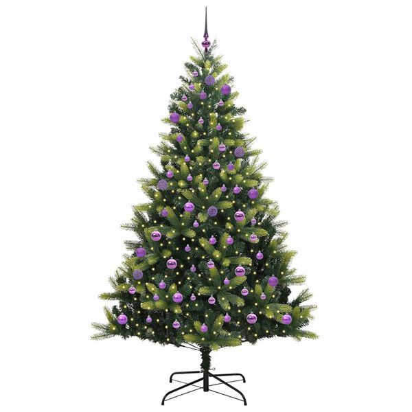 vidaXL Artificial Hinged Christmas Tree 300 LEDs Green 240 cm