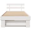 vidaXL Bed Frame with Headboard White 100 x 200 cm Solid Pine Wood