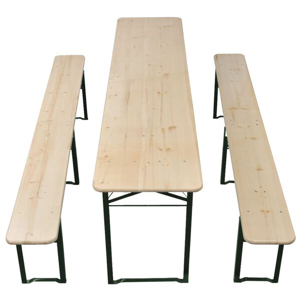 vidaXL Folding Beer Table with 2 Benches 220 cm Fir Wood