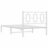 vidaXL Metal Bed Frame without Mattress with Headboard White 100x200cm