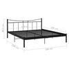 vidaXL Bed Frame without Mattress Black Metal 180x200 cm Super King