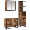 vidaXL Bathroom Furniture Set with Door 3 pcs Old Wood Engineered Wood