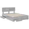 vidaXL Bed Frame with Drawer Grey Sonoma 160 x 200 cm Engineered Wood