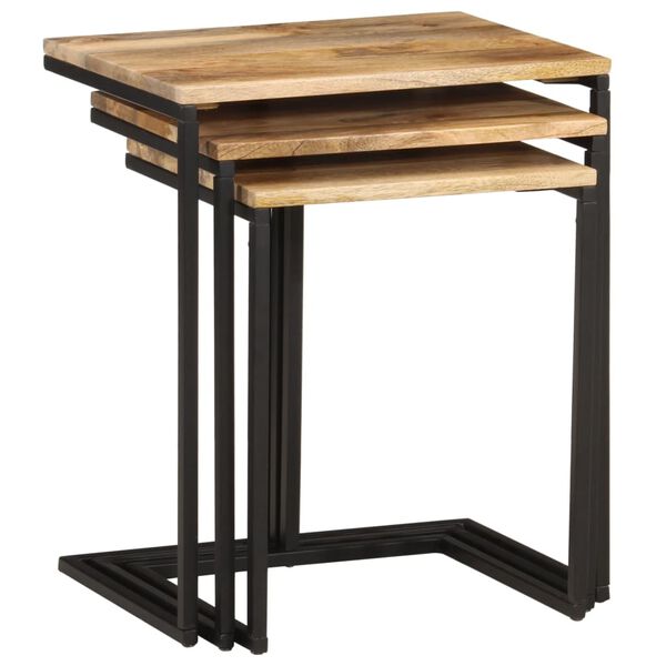 vidaXL Nesting Tables 3 pcs Solid Wood Acacia