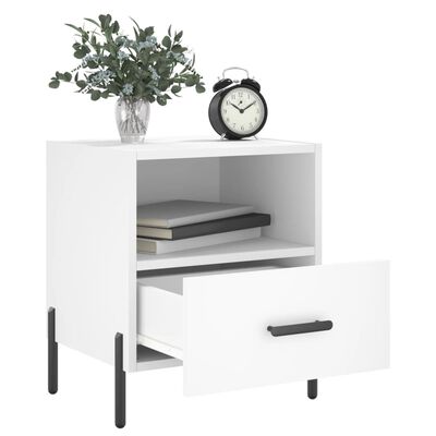 vidaXL Bedside Cabinet White 40x35x47.5 cm Engineered Wood