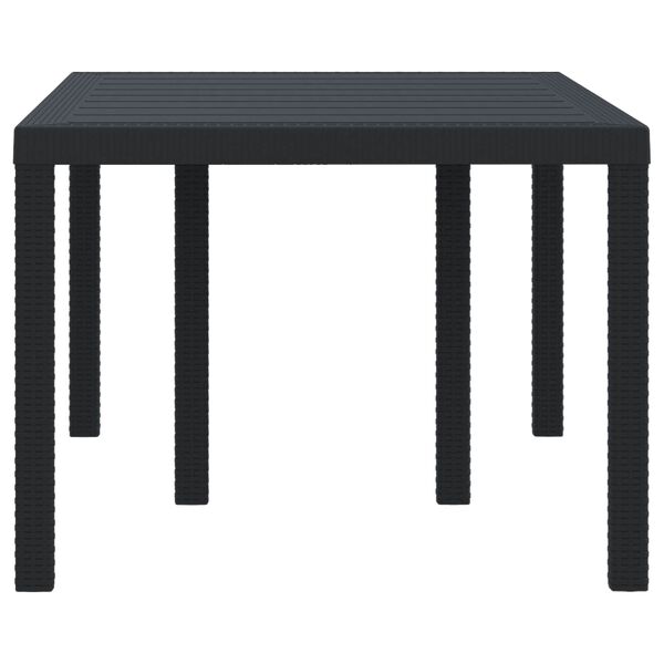 vidaXL Garden Dining Table Anthracite 150 x 100 x 73 cm Poly Rattan