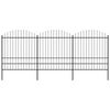 vidaXL Garden Fence with Spear Top Steel 504x200 cm Black