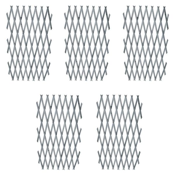 vidaXL Trellis Fences 5 pcs Solid Firwood 180x90 cm Grey
