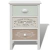 vidaXL French Storage Cabinet 3 Drawers Wood