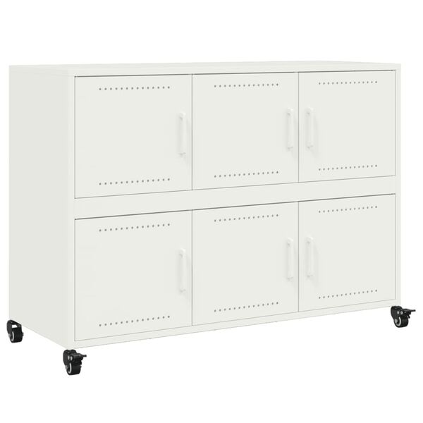 vidaXL Sideboard White 100.5x39x72 cm Steel