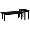 vidaXL 2 Piece Coffee Table Set Black Solid Wood Pine