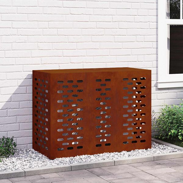 vidaXL Air Conditioner Cover Rusty 110 x 50 x 80 cm Weathering Steel