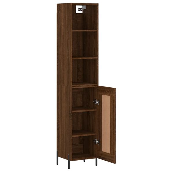 vidaXL Highboard Brown Oak 34.5x34x180 cm Engineered Wood