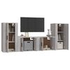 vidaXL 4 Piece TV Cabinet Set Grey Sonoma Engineered Wood