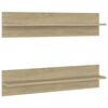vidaXL Wall Shelf 2 pcs Sonoma Oak 80x11.5x18 cm Engineered Wood