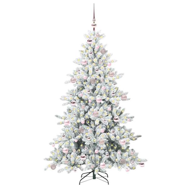vidaXL Artificial Hinged Christmas Tree White 180 cm PVC and Steel