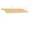 vidaXL Manual Retractable Awning with LED 450x350 cm Yellow and White