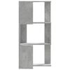 vidaXL Corner Bookcase 3-Tier Concrete Grey 50x50x102 cm Engineered Wood