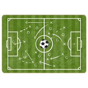 vidaXL Kids' Rug Green 160x230 cm Football Field Washable Anti Slip