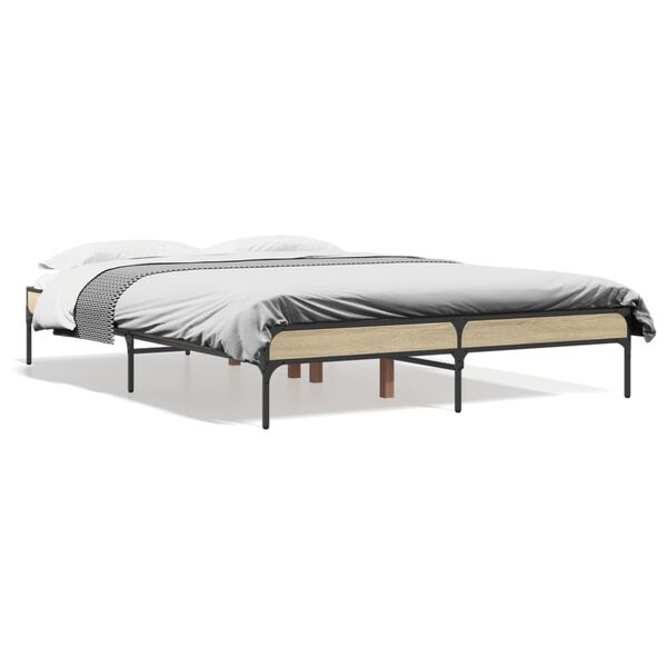 vidaXL Bed Frame without Mattress Sonoma Oak 120x200 cm