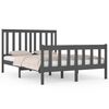 vidaXL Bed Frame without Mattress Grey Solid Wood Double