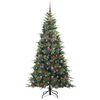 vidaXL Artificial Hinged Christmas Tree Green 210 cm PE and PVC