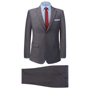 vidaXL Mens 2pcs Suit Grey 50 Polyester
